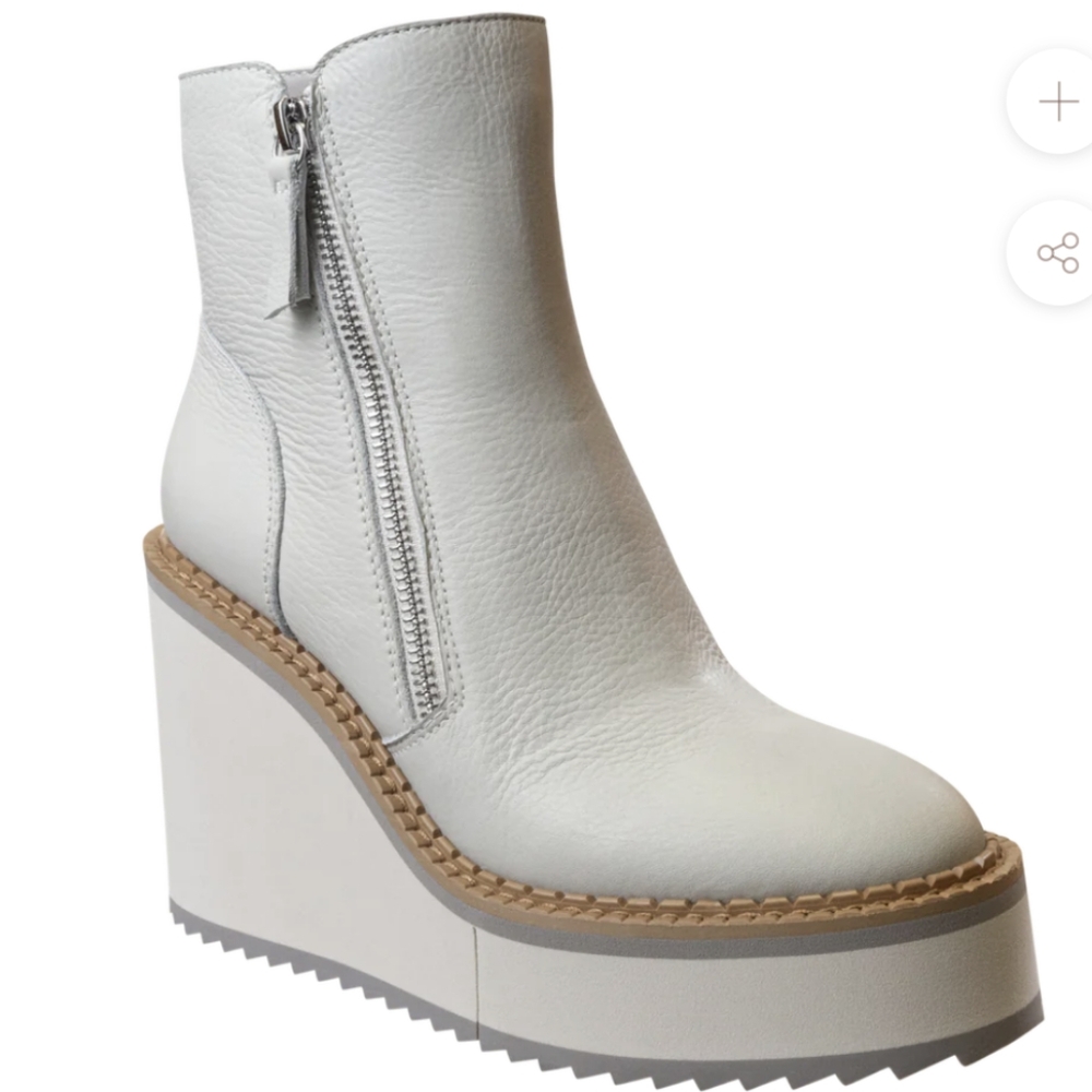 Wedge Ankle Boots Off White New Without Tags